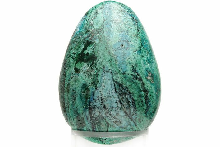 Polished Chrysocolla & Malachite Egg - Peru #217348